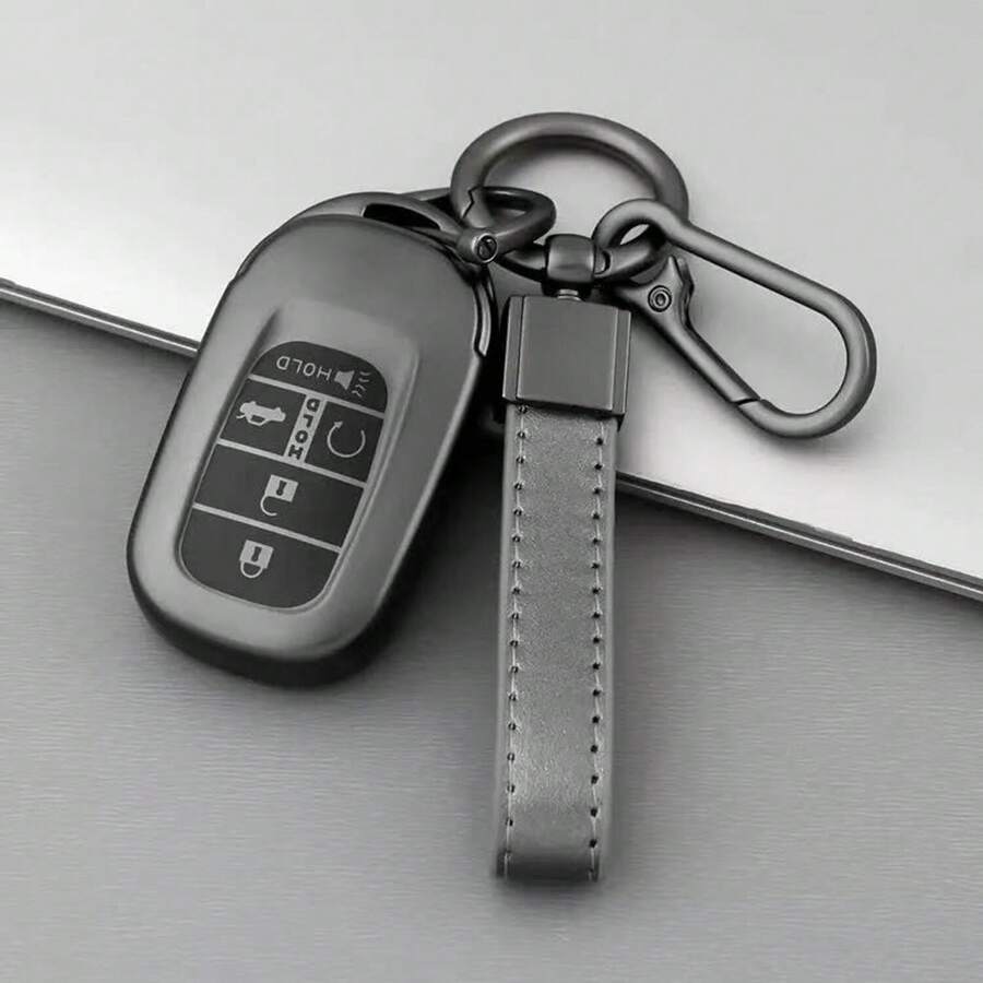 适用于2022-2023款思域、雅阁、CR-V、HR-V、Pilot的高品质TPU钥匙扣保护套 - 耐用汽车配件 - 鈦金灰 - 查看 1
