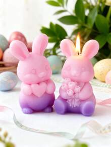 Easter Rabbit Silicone Candle Mold, 3D Rabbit Silicone Gypsum Craft Mold, Reusable And Easy To Demould, Suitable For DIY Fragrance Candles