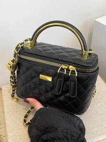 New Minimalist Handheld Box Bag, Shoulder & Crossbody Bag - Black - View 5