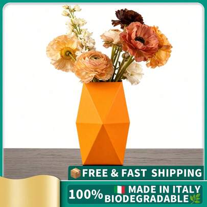ORIZZONTE Dwustronny wazon geometryczny w kształcie diamentu – dynamiczny, minimalistyczny design na suszone/świeże kwiaty/trawę pampasową, idealny do wystroju domu/pracowni/biura, centralny element, w 100% wyprodukowany we Włoszech, wysyłka z Włoch