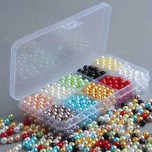 Set de cuentas - Clasificación de 10 colores 4-6-8-10mm Perlas de ABS perforadas previamente para hacer joyas DIY, pulseras, collares y artículos de manualidades (El estilo de la caja para almacenar las cuentas es aleatorio. Debido a las diferencias en la artesanía y los píxeles de visualización de los teléfonos móviles, las ligeras diferencias de color en las cuentas son un fenómeno normal.)