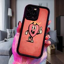 Cubierta de teléfono con diseño de corazón animado color rojo para uso diario en casa y oficina Aplicable a teléfonos Apple y Galaxy. - Blanco - Ver 4