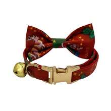 Cute Pet Christmas Plaid Print Zinc Alloy Cat Collar, Cat Collar Bow Tie Set, Soft Velvet Cat Collar With Bell, Handmade Mini Cat Collar With Metal Buckle, Cat Collar With Bow Tie And Bell