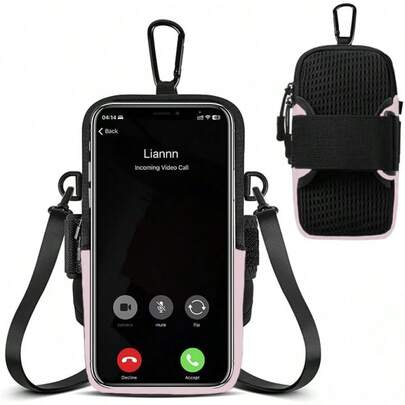 JDF3CISH Brazalete de Correr,Brazalete Impermeable para Deportes al Aire Libre,con Gancho,Compatible con Teléfonoóvil de hasta.5 Pulgadas para Correr, Gimnasio y Ciclismo(Negro)