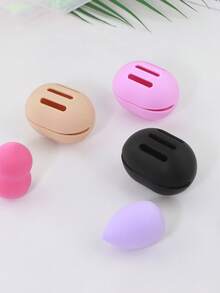 1pc Makeup Sponge Storage Box, Made Of Breathable Silicone Material, Travel Essential, Shatterproof Makeup Sponge Travel Case, Suitable For All Sponges, Hygienic And Portable - Multicolor - View 5