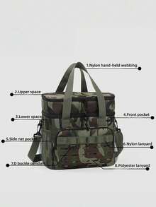 1PC This 17L Large-Capacity Insulated Lunch Bag Is A Portable Option With An Aluminum Foil Lining For Insulation And Waterproofing. It Can Be Carried By Hand Or Over The Shoulder, Making It Suitable For Lunch, Picnics, Work, Or School. This Men's And Women's Lunch Bag Is Ideal For Storing School Supplies And Accessories, Making It An Essential Back-To-School Bag. - Multicolor - View 6