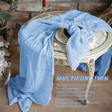 10 Pack Baby Blue Cheesecloth Table Runner 17x108 Inch Boho Gauze Cheese Cloth Table Runners For Wedding Party Birthday Home Decor - Baby Blue - View 7