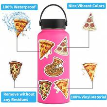 Conjunto de 62 adesivos de pizza, ideais para festas e eventos, jogos para adultos, artesanato escolar, lembrancinhas e presentes. Perfeitos para decorar copos, brinquedos, janelas, carros, laptops, garrafas de água, celulares, skates e malas. - Multicolorido - Ver 7