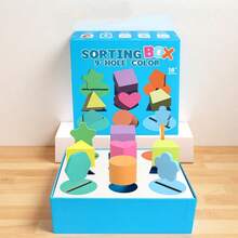 Ensemble de jouets d'apprentissage précoce pour enfants, jeu d'association de couleurs et de formes, jeu interactif parent-enfant de reconnaissance des couleurs et des formes, jouet de coordination oculo-manuelle et de stimulation sensorielle, convient comme cadeau d'anniversaire ou de Noël pour les garçons et les filles