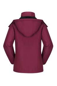 CAMEL CROWN 女士滑雪服，冬季雪地外套，保暖防水登山服，单板滑雪服 - 烏梅紅 - 查看 3