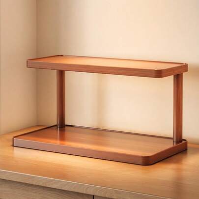 现代简约双层置物架，桌面化妆品收纳架，厨房/茶/咖啡杯展示架