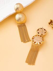 1 Pair Fashion Rough Style Transparent Surface Earrings - Tassel Round Frosted - View 5