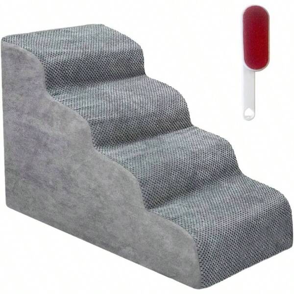 4 - Tier Dog Stairs Couch And Bed - Non - Slip Pet Ramp With Removable Washable Case - Small Dog And Training Steps