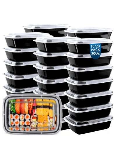 10/20pcs Meal Preparation Container With Lid, Food Storage Container, Lunch Box, Stackable, Can Be Used In Kitchen, Campus, Refrigerator, Restaurant And Other Scenes, Kitchen Accessories, Lunch Box, Picnic Basket