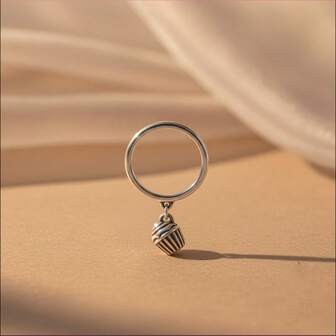 STYLEVER 1 PC Silver Cake Ring,Stainless Steel Material,An Elegant Holiday Gift For Women, Perfect For Christmas And Halloween Gift