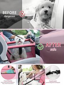 Pet Car Mat Dog Cat Safety Seat Bag Back Seat Special Out Anti Dirty Water Car Seat,Luxury Waterproof Oxford Fabric,Suitable For Front And Rear Seats,Road Trip Dog Car Seat,SUV Backseat Protector,Adjustable 5-Point Safety Belt - Multicolor - View 4