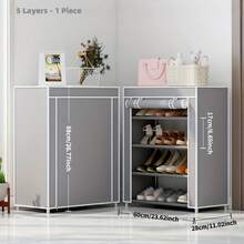 1pc Simple Shoe Rack Multi-Layer Steel Pipe Assembly Dustproof Household Space-Saving Student Dormitory Economical Shoe Cabinet - Multicolor - View 19