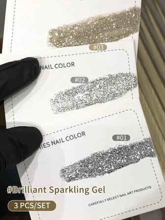 annies 12毫升闪光凝胶指甲油，闪亮反光全息色，磁性，适用于美甲沙龙和家庭DIY