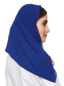 1 peça de hijab feminino de cor sólida, abaya feminina básica, lenço de cabeça clássico de cor sólida, turbante.