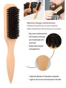 Smooth Hair Brush - Unisex, Suitable For Fine To Medium Hair, Styles Various Hairstyles, Smooths Frizz, Easily Creates Sleek Ponytails/Buns; Leopard Print Long Handle Beard Brush, Neat Cleaning, Essential Hairdressing Tool, Hair Product And Accessory For Barbershops, Beauty Salons And Travel - Multicolor - View 6