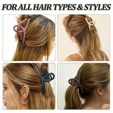 Hair Clips For Women, 6 Pcs Large Hair Claw Clips 4.3 Inch Non-Slip Claws Hair Accessories For Women, Strong Hold Banana Clips For Thick Thin HairCrossStyle_6p - CrossStyle_6p - 查看 5