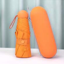 紧凑型旅行伞轻便便携防风雨设计，适合户外和旅行的迷你胶囊伞，防紫外线可折叠时尚雨伞，带耐热手柄，防水防风旅行友好型紧凑型手提包雨伞，旅行必需品 | 旅行 | 露营配件