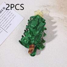 1 pieza Pinza de pelo de Navidad, Pinza de pelo con diseño de hombre de jengibre navideño, Pinza de pelo con diseño de árbol de Navidad, Adecuado para uso diario, vacaciones, viajes, decoración de fiestas, Accesorios de pelo para mujeres, Elegantes pinzas de pelo de invierno