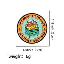 1枚垃圾桶图案珐琅胸针 - 独特的翻领别针徽章，可别在背包和衣服上