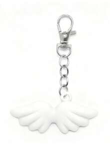 1pc Angel Wings/Bow Keychain Lipstick Keychain Cover, Portable Lip Gloss Storage Box, Lip Balm Keychain, Travel Accessory, Lipstick Keychain Cover, Multifunctional Accessory, Portable Lipstick Keychain Cover Design, Easy To Hang On Keys, Women Accessory - Multicolor - View 6