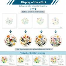 Countryside Floral Series Cross Stitch Embroidery DIY Kit, Beginner Friendly Home Decor Handcraft Material Pack, Living Room Bedroom Wall Art Creative Gift