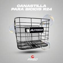 Piago Canasta Canastilla para Bicicleta Acero R24 Incluye Soportes - R24 Negro - Ver 3