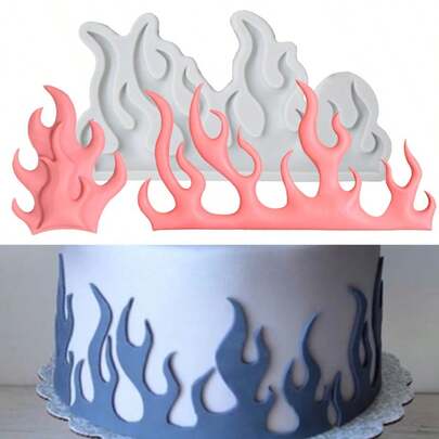1pc Flame Resin Plaster Clay Silicone Mold, Edging Mold