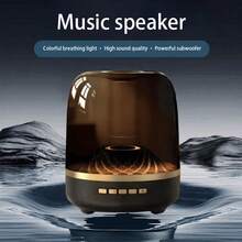 Bluetooth Speaker With HD Sound And Lights, Portable Wireless, Long-Lasting Battery Life, TWS Pairing, Wireless Stereo Speaker, Portable Speaker With 360° Surround Sound, For Home/Party/Outdoor/Travel/Beach, Stocking Stuffers, White Elephant Gifts For Adults (Black) - 黑色 - 查看 8