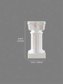 1pc Pillar Design Decorative Object, Vintage White ABS Art Decoration For Home Decor Best Gifts Birthday - White - View 10