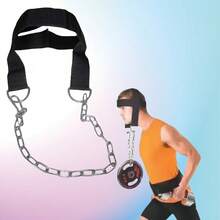 Nuevo artículo de caliente Cadena de cuello con barra y arnés para la cabeza, equipo de entrenamiento de fuerza de cuello y hombros - Multicolor - Ver 6