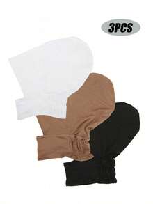 1/2 chiếc Mũ len giữ ấm cổ bằng vải Modal mềm mại cho nữ, Khăn trùm đầu Hijab tiện lợi, Mũ trùm đầu Balaclava màu trơn thời trang, Thích hợp để đội hàng ngày - mũ đàn hồi - Xem 31