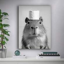 1张趣味动物与卫生纸海报印刷帆布画浴室墙面艺术趣味厕所幽默家居装饰海报帆布画墙面艺术房间家居装饰无框动物海报 - 彩色 - 查看 7