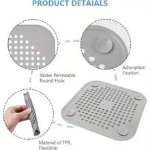 3 piezas Protector de drenaje colector de cabello de silicona - Cubierta de drenaje anti-obstrucción para baño y cocina, cubierta de protección de drenaje de ducha que absorbe olores con diseño de agujero, fácil de instalar, adecuado para baño, cocina, fregadero, bañera - Protector de drenaje de plástico duradero, tapón de drenaje de fregadero de baño, diseño de moda, flujo de agua eficiente, mantenimiento del hogar - Multicolor - Ver 4