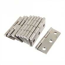 20个不锈钢折叠式2英寸合页，经典款式门窗合页，金属合页，适用于木制橱柜门和盒子，含螺丝 - 銀色 - 查看 2