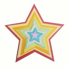 1件，新款五角星切割模具金属压花模板，适用于DIY剪贴簿、礼品卡、工艺装饰，五角星模切图案，适用于节日贺卡制作、DIY剪贴簿、相册装饰 - 銀灰 - 查看 3