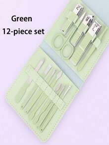 16 件优质不锈钢美甲和修脚套装,包括指甲刀、剪刀、耳勺、旅行盒、足部和美容护理工具,适合专业人士 - 彩色 - 查看 19