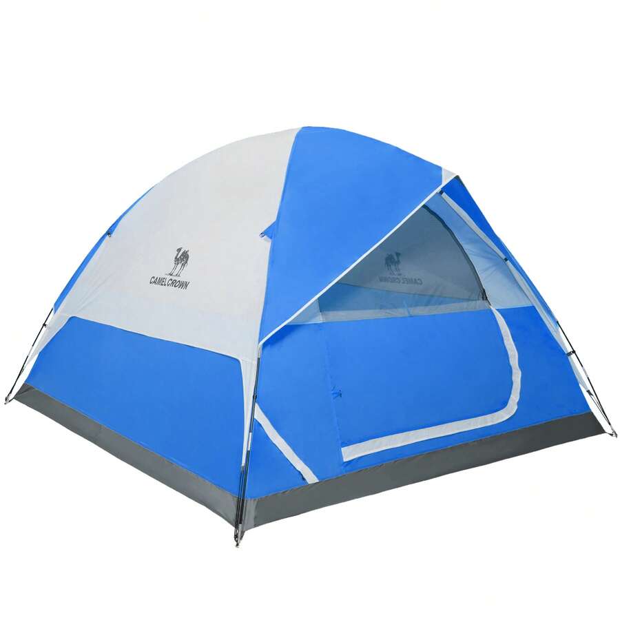 CAMEL CROWN 4-Person Quick Setup Tent, Portable Sunscreen Tent, Suitable For Overnight Camping In Parks, Waterproof Canopy Tent Can Be Assembled In 60 Seconds - Dark Blue/grey - View 1