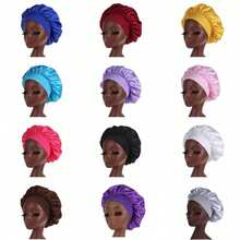 2 Piezas/1 Pieza Gorro de seda para dormir, gorros de satén, gorro de dormir de seda con banda elástica suave, envoltura de cabello de seda para cabello rizado