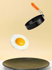 10cm Thick Stainless Steel Non-Stick Coated Round Egg Frying Pan, 1pc/4pcs Household Kitchen Tool Burger Patty Mold