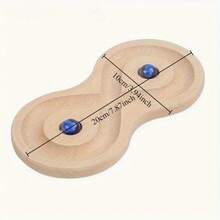 木制十字平衡板 - 手眼协调能力训练器，边缘光滑，天然木纹表面处理，是圣诞节、万圣节、生日的完美礼物，成人平衡板，运动技能发展，符合人体工程学设计，结构坚固耐用