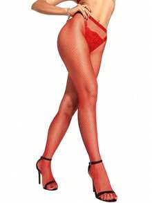 Gothic Striped Pantyhose, Women's Retro Punk Sexy Plaid Patchwork Thin Fishnet Stockings - Black - View 2