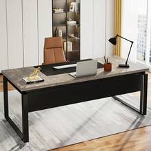 Tribesigns Reversible L-Shaped Executive Desk With File Cabinet, 63" Large Office Desk With Storage Drawers, Computer Desk Set (Grey & Black) - Grey & Black - View 7
