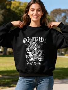 Good  Read Bad Books, Funny Smut Reader Dark Romance Hoodless Sweahoodless Sweathoodless Sweatshirt - màu đen - Xem 3