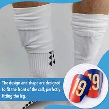 1 Pair Mini Master Red & Blue Diagonal 19 Number Football Shin Guards, Adult Clip-On Leg Protectors - Thick & Durable Mini Football Shin Pads, Suitable For All Seasons - Multicolor - View 4