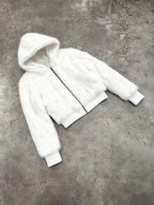 Modcrash Men Loose Fit Faux Fur Coat, Vintage, Winter, Fall - White - View 3